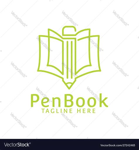 Education school pen book symbol logo design Vector Image