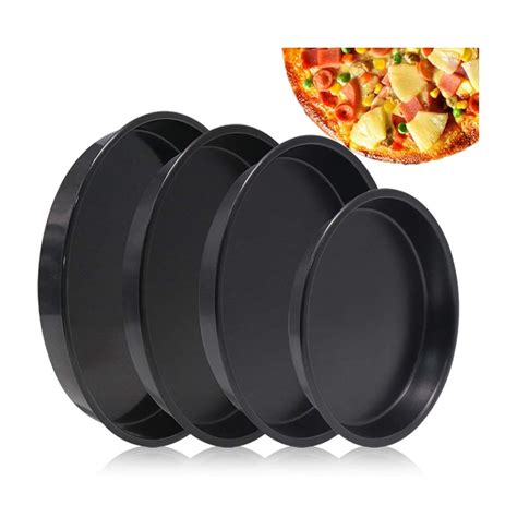 4 Pcs Non-stick Pizza Baking Pan - Round Pizza Bakeware