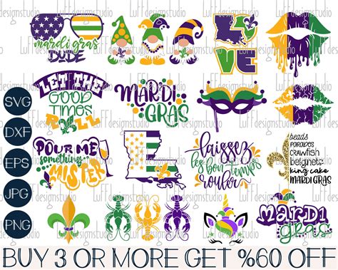 Mardi Gras SVG Bundle Louisiana SVG New Orleans SVG - Etsy