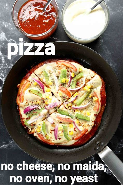 no cheese pizza recipe | pizza without cheese | no maida no oven pizza