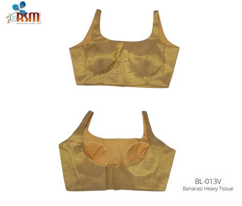 Readymade Sleeveless Blouse in Yellow Gold - Rsm Silks Online