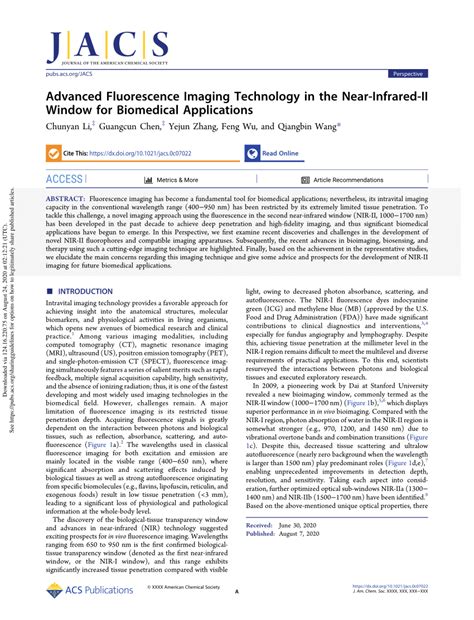 (PDF) Advanced Fluorescence Imaging Technology in the Near-Infrared-II Window for Biomedical ...