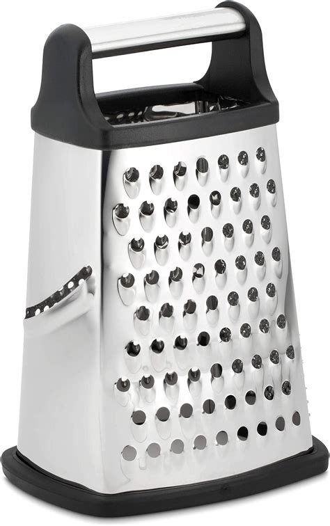 Professional Box Grater, Stainless Steel with 4 Sides, Best for Parmesan Cheese, Vegetables ...