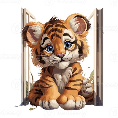 Cute baby Tiger on transparent background 31720119 PNG