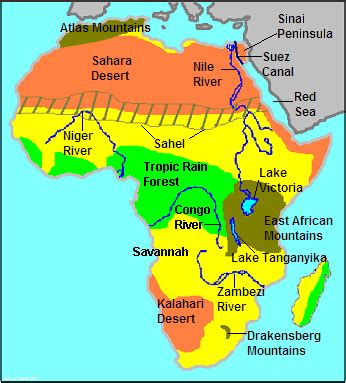 Silent Physical Map Of Africa