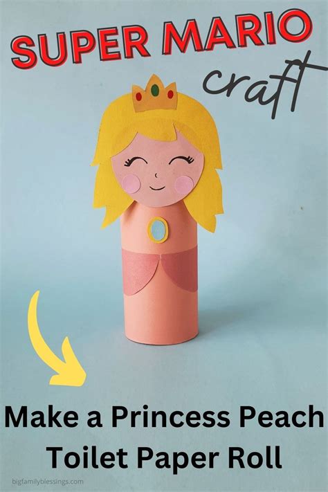 Princess Peach Craft - Super Mario Brothers | Mario crafts, Super mario bros birthday party ...