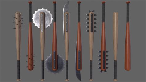 Baseball Bat Weapons - Collection 3D Model by DaikLord