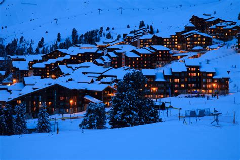 Ski Resort At Night Free Stock Photo - Public Domain Pictures