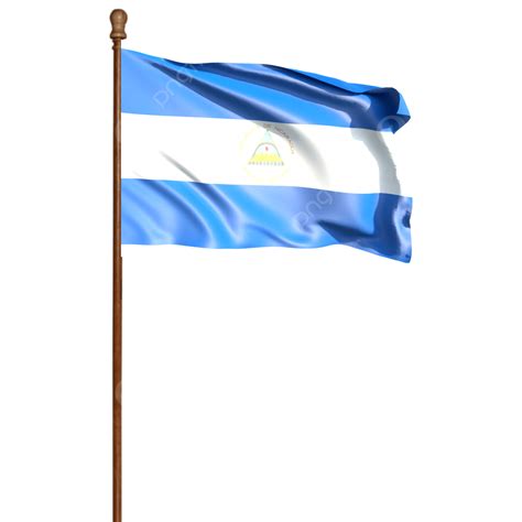 Nicaragua Flag With Pole, Nicaragua Flag, Nicaragua Flag Waving, Nicaragua Flag Transparent PNG ...