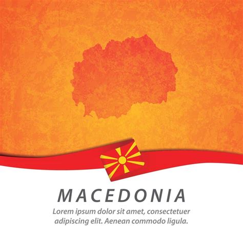 Macedonia flag with map 2711432 Vector Art at Vecteezy