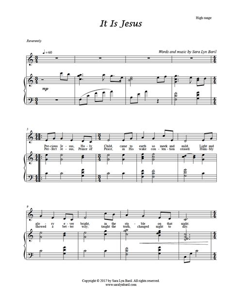 It Is Jesus (Solo) | PDF Sheet Music | Sara Lyn Baril