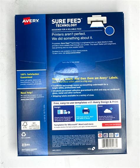 NEW AVERY 5163/5963- Laser Shipping Labels 2x4 -TRUEBLOCK Easy Peel- 1000 Labels | eBay