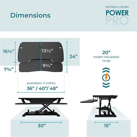 VERSADESK 48 Inch Electric Height Adjustable Ergonomic Desk Converter ...