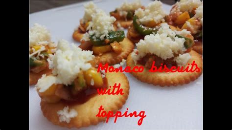 Monaco biscuits with toppings / stater recipe / Monaco toppings - YouTube