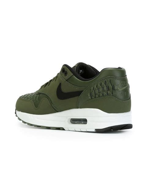 Nike 'air Max 1' Woven Sneakers in Green for Men | Lyst