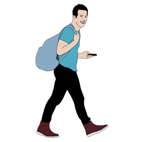 Free illustration: Man, Walking, T-Shirt, Mobile, Bag - Free Image on Pixabay - 2741656
