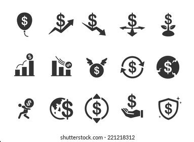 Economy Icons Illustration Stock Vector (Royalty Free) 221218312 | Shutterstock