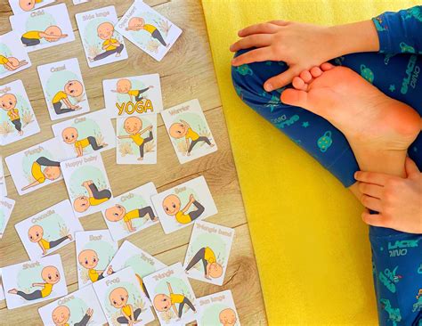 Kids Yoga Poses Flash Cards Yoga Routine Montessori Cards | Etsy