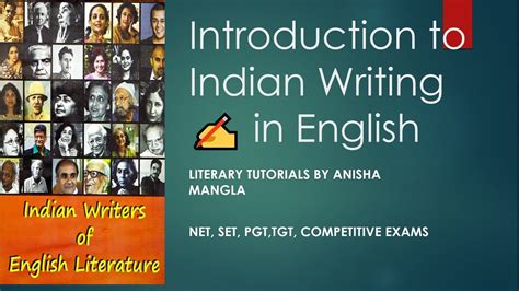 Introduction to Indian literature in English- writers , works- SET, PGT ...