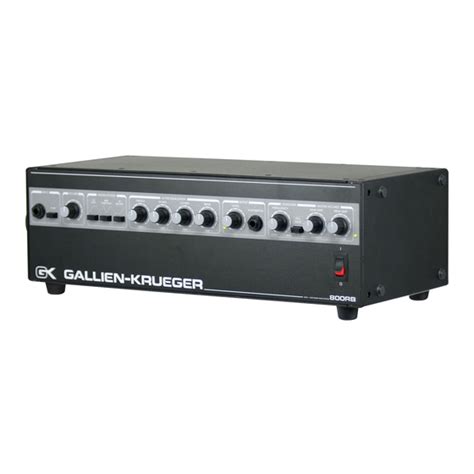 GALLIEN-KRUEGER 800RB MUSICAL INSTRUMENT AMPLIFIER OPERATING ...