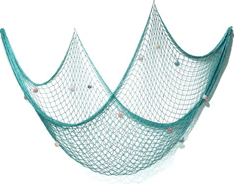 eZAKKA Decorative Fish Netting, Fishing Net Decor, 79 x 59 Inch Ocean Pirate Beach Theme Party ...