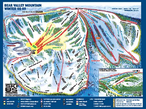 Bear Valley Mountain Resort Ski Trail Map - Bear Valley California United States • mappery