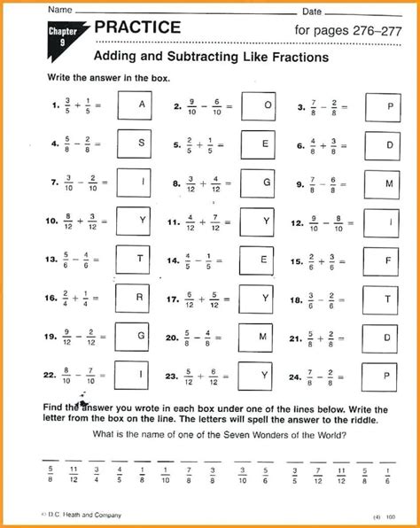 7Th Grade Math Worksheets And Answer Key — db-excel.com