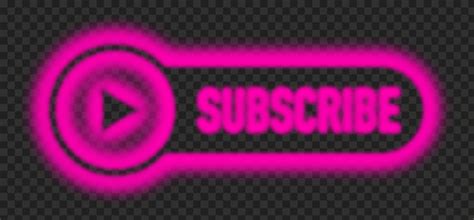 HD Youtube Pink Neon Subscribe Button Logo PNG | Citypng