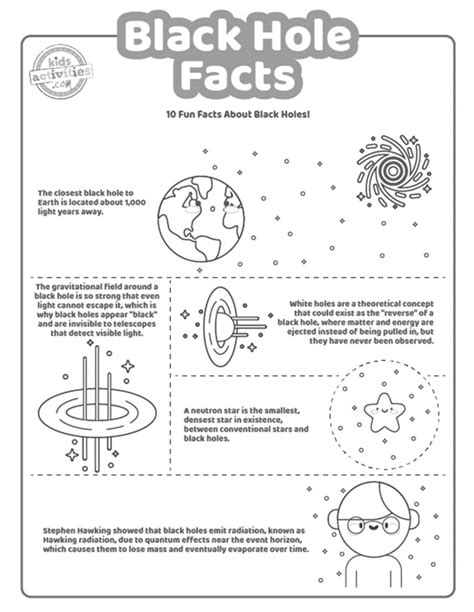 Fun Black Hole Facts For Kids To Print and Learn | Kids Activities Blog