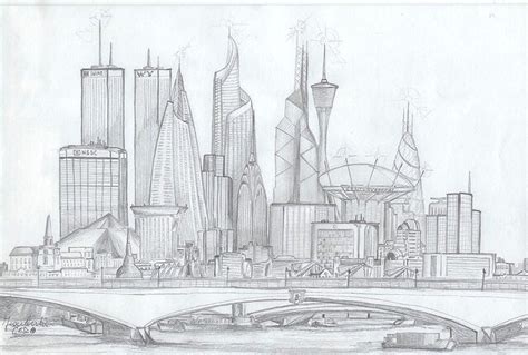 Future City Sketch at PaintingValley.com | Explore collection of Future ...