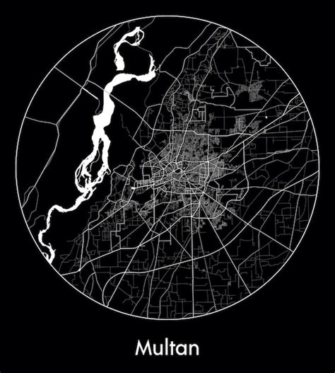 Premium Vector | City map asia pakistan multan vector illustration