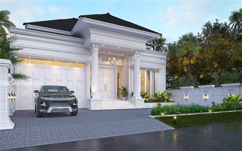 Desain Rumah Klasik Modern 1 Lantai Bapak INR 1393 di Jakarta