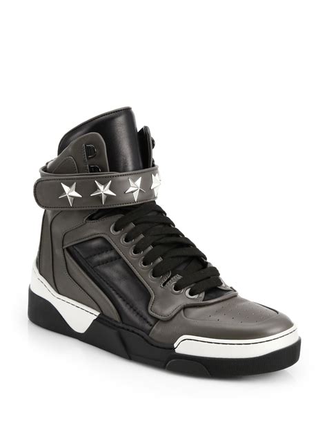 Givenchy Tyson Leather Hightop Sneakers in Gray for Men (GREY) | Lyst