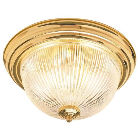 Ashton 13.38-in W Polished Brass Ceiling Flush Mount Light at Lowes.com