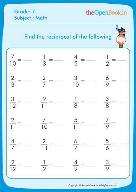 ️Find The Reciprocal Worksheet Free Download| Goodimg.co