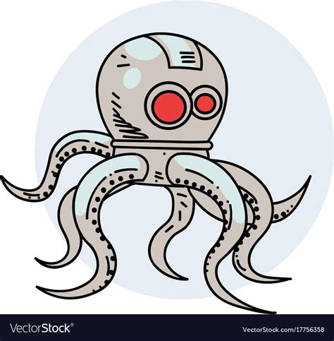 Robot octopus Royalty Free Vector Image - VectorStock