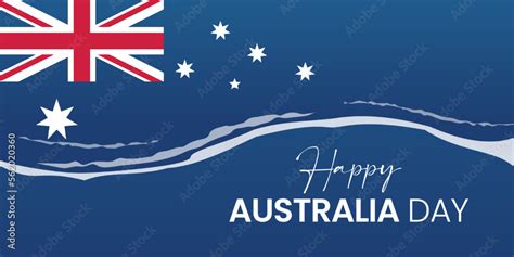 26 January happy Australia day lettering /calligraphy with flag/map of ...