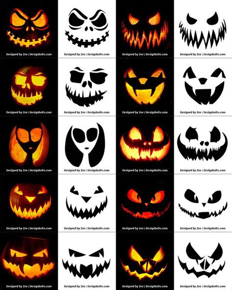 Printable Pumpkin Carving Designs When Cutting Out, Add A Little ...