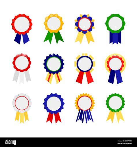 Awards ribbons icons. Good grades ribbon colorful rewards vector set ...