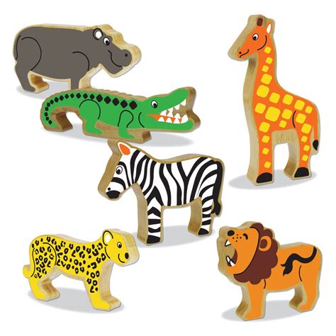 Wooden Block Wild Animals - 6 Pieces | Shop Today. Get it Tomorrow ...