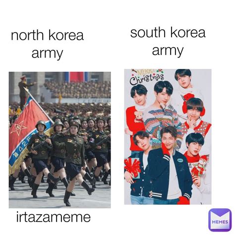 north korea army south korea army irtazameme | @ilovebts.. | Memes