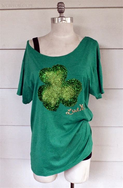 WobiSobi: Glitter Lucky Shamrock Shirt, DIY.