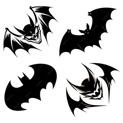 Premium AI Image | Black silhouettes of bats set isolated white ...