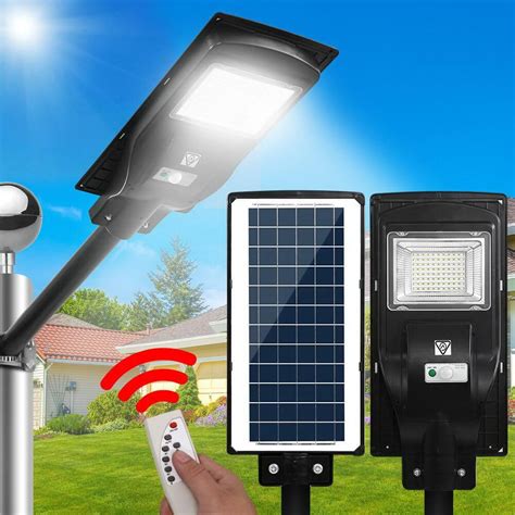 LED Solar Street Flood Light Motion Sensor Remote Outdoor Garden Lamp Lights 90W - Auz Sales Online