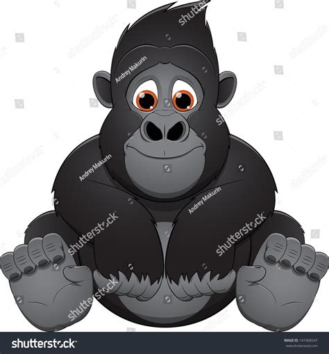 Cute Baby Gorilla Stock Vector (Royalty Free) 147409247