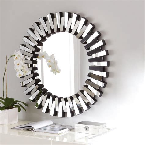 Afina Modern Luxe 36 in. x 36 in. Framed Round Contemporary Openwork Decorative Wall Mirror in ...