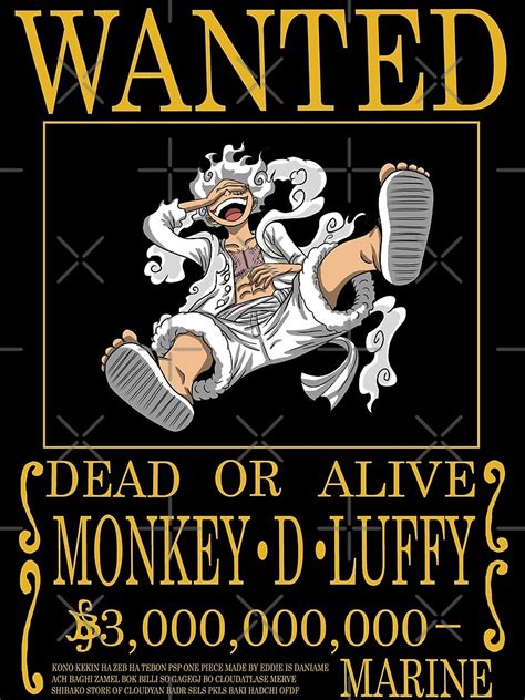 "One Piece Wanted new bounty poster Monkey D Luffy Gear 5 Joy Boy" Photographic Print for Sale ...