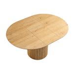 Maru Round 4-6 Seater Extending Oak Pedestal Dining Table, Oak | daals