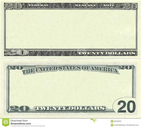 Photo about Clear 20 dollar banknote pattern for design purposes. Image ...