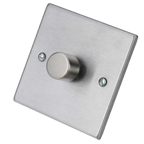 Hamilton 100W 1 Gang 2 Way LED Dimmer Switch Satin Steel (741XLEDITB100) | CEF